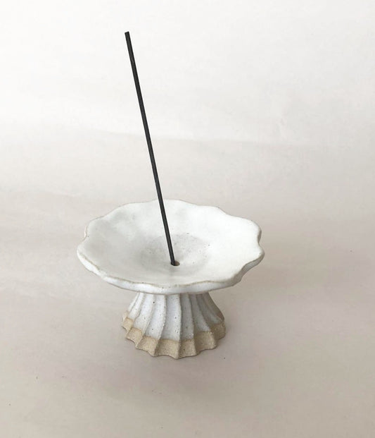 PPP LAB Incense Holder  Raw Clay With White Glaze