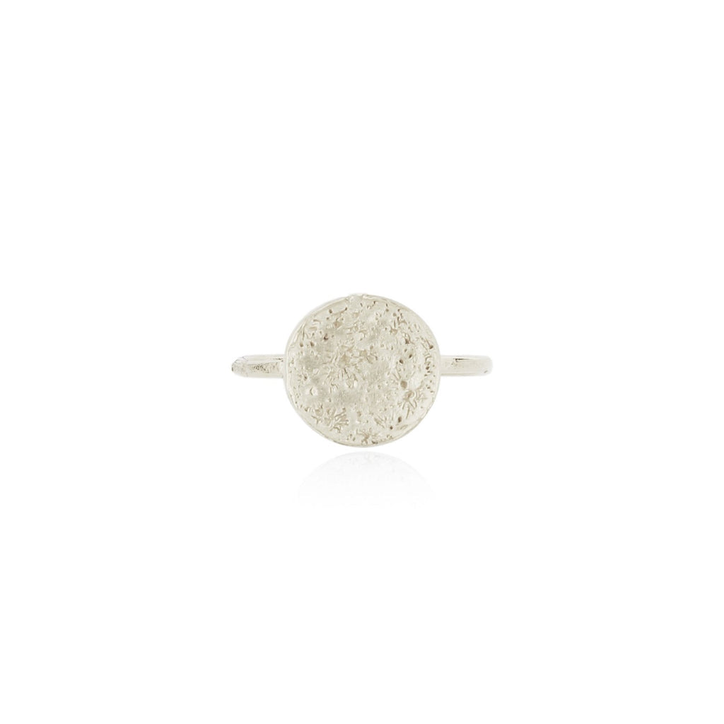 Silver Moon Disc Ring